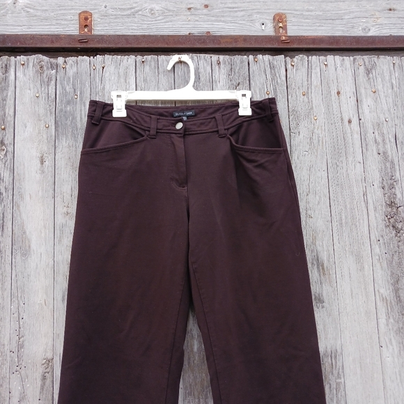 Eileen Fisher Pants Women's Sz S Mid Rise Brown Wide Leg Dress Trouser Stretch - Picture 5 of 5